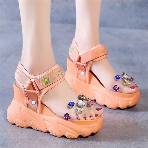 2021 new women summer wedge open toe sandals transparent pvc crystal chunky platform shoes woman thick bottom 10cm high heels, Black
2021 new women summer wedge open toe sandals transparent pvc crystal chunky platform shoes woman thick bottom 10cm high heels, Black