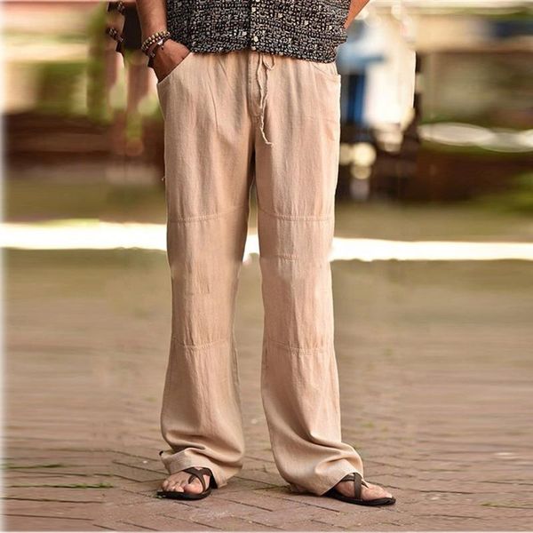 men's pants fashion cotton linen trousers wide-leg men loose fit lightweight elastic waist beach mens #01, Black
men's pants fashion cotton linen trousers wide-leg men loose fit lightweight elastic waist beach mens #01, Black