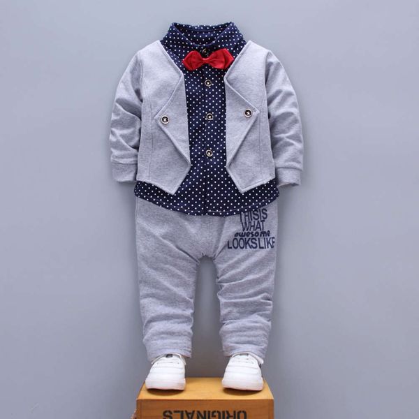 children's spring new wear infant baby pure cotton korean board fashion suit, White