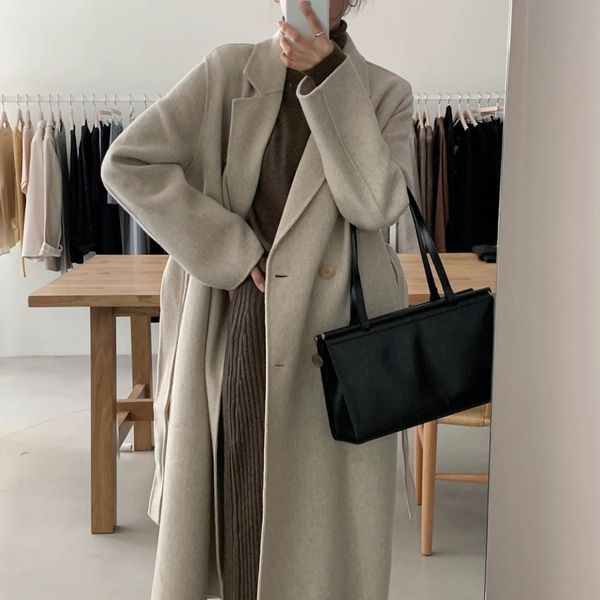 2021 women new outerwear winter clothing fashion warm wool blends female elegant double breasted coat with belt 1m9x, Black
2021 women new outerwear winter clothing fashion warm wool blends female elegant double breasted coat with belt 1m9x, Black