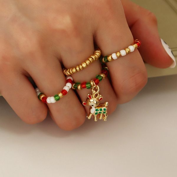 popular christmas gift colorful seedbeads ring enameled box and elk charm rings jewelry 4pcs/set, Silver
popular christmas gift colorful seedbeads ring enameled box and elk charm rings jewelry 4pcs/set, Silver