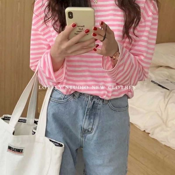 women's t-shirt spring summer womens t-shirt color stripes sunscreen pullover women thin korean round neck loose casual long sleev, White
women's t-shirt spring summer womens t-shirt color stripes sunscreen pullover women thin korean round neck loose casual long sleev, White