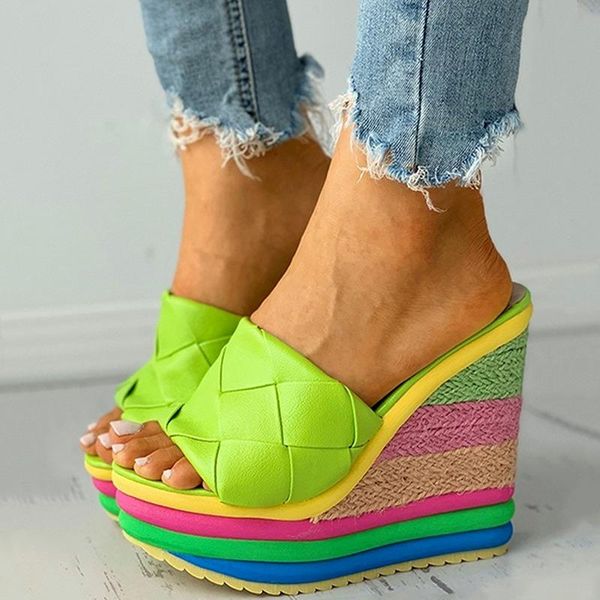 slippers 2021 summer bohemia casual rainbow peep toe platform sandals for womens wedges sandalias plataforma shoes high, Black
slippers 2021 summer bohemia casual rainbow peep toe platform sandals for womens wedges sandalias plataforma shoes high, Black