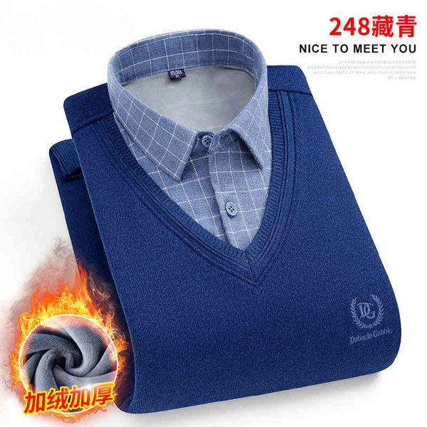 plush fake two sweaters collar folding sweater 2021 autumn and winter casual men's thickened bottomed shirt, White;black
plush fake two sweaters collar folding sweater 2021 autumn and winter casual men's thickened bottomed shirt, White;black