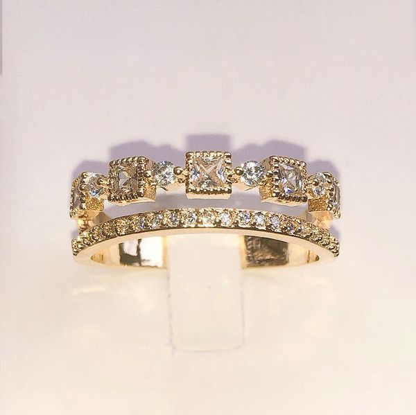 wedding rings ladies yellow noble geometry two rows of inlaid crystal birthday rings, charming embellishment suitable for shopping party, Slivery;golden
wedding rings ladies yellow noble geometry two rows of inlaid crystal birthday rings, charming embellishment suitable for shopping party, Slivery;golden