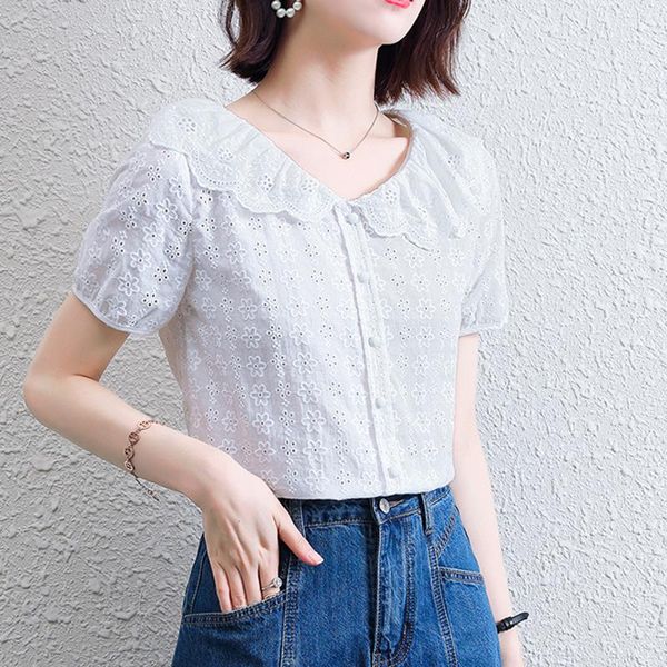 women's blouses & shirts fashion white collar short sleeve shirt women sweet hollow out chic 2021 summer solid clothing
women's blouses & shirts fashion white collar short sleeve shirt women sweet hollow out chic 2021 summer solid clothing