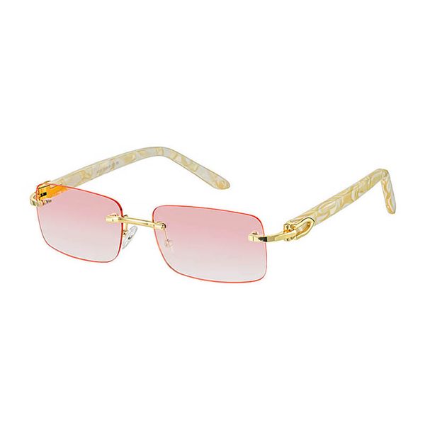 horny plastic sunglasses rimless with ocean lenses beautiful grain legs fashion men and women luxury glasses, White;black
horny plastic sunglasses rimless with ocean lenses beautiful grain legs fashion men and women luxury glasses, White;black