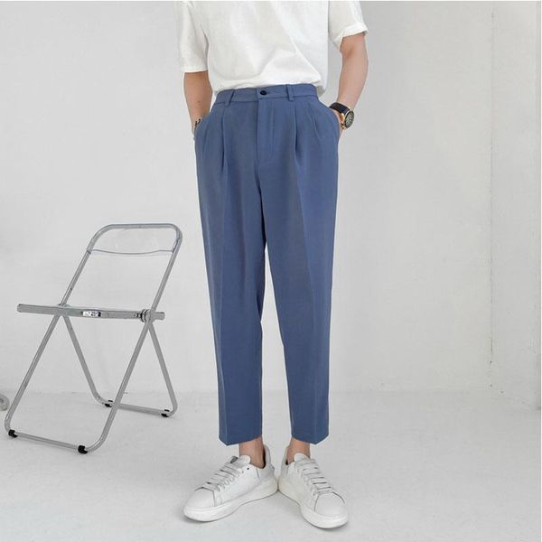 men's suits & blazers fashion casual pant man solid color ankle-length suit pants men korean streetwear youth style loose male trousers, White;black
men's suits & blazers fashion casual pant man solid color ankle-length suit pants men korean streetwear youth style loose male trousers, White;black