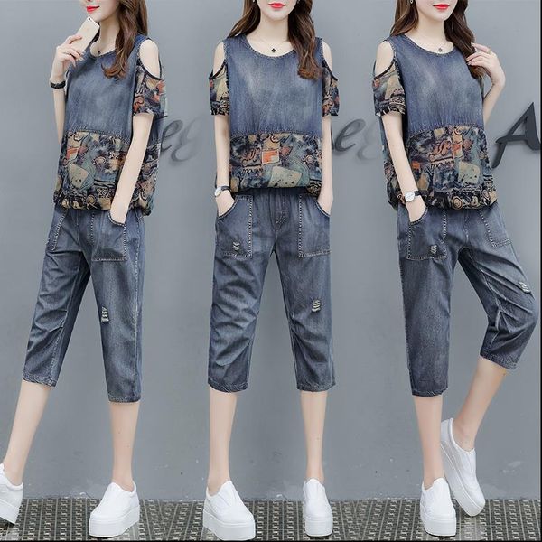 denim 2 piece set women outfits off shoulder print floral plus size two pieces jeans co ord pants suits 2021 clothing, Gray
denim 2 piece set women outfits off shoulder print floral plus size two pieces jeans co ord pants suits 2021 clothing, Gray