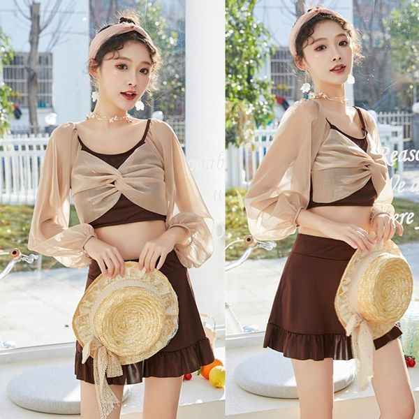 fairy fei han edition ins wind show female two-piece swimsuit long sleeve thin belly students spring bathing suit women's swimwear, White;black
fairy fei han edition ins wind show female two-piece swimsuit long sleeve thin belly students spring bathing suit women's swimwear, White;black