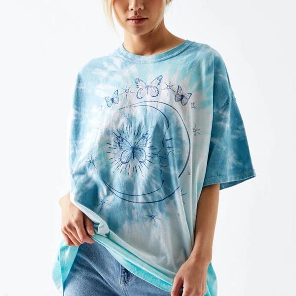 women's t-shirt vintage tie-dye butterfly printed women o-neck t shirt summer streetwear 90s loose casual tshirt plus size punk fashion, White
women's t-shirt vintage tie-dye butterfly printed women o-neck t shirt summer streetwear 90s loose casual tshirt plus size punk fashion, White