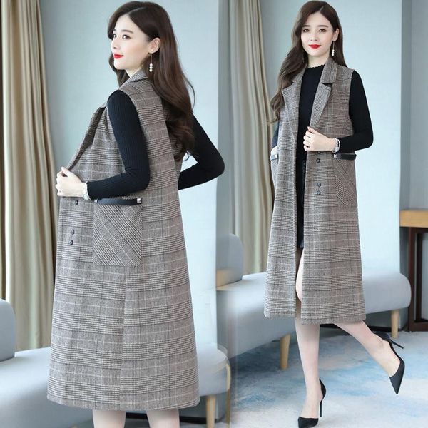 women's vests 2021 autumn casual suit jacket female vintage sleeveless jackets vest coats ladies elastic outerwears h630, Black;white
women's vests 2021 autumn casual suit jacket female vintage sleeveless jackets vest coats ladies elastic outerwears h630, Black;white
