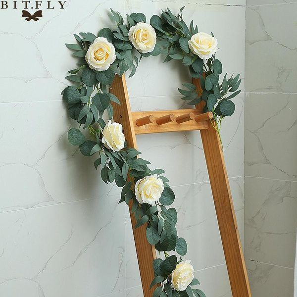 1.9m artificial eucalyptus with rose garland hanging rattan vertical garden home table party wedding backdrop wall decor vine
1.9m artificial eucalyptus with rose garland hanging rattan vertical garden home table party wedding backdrop wall decor vine