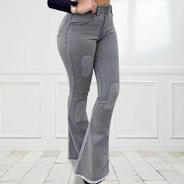 women's jeans elastic pants classic solid color high waiste denim bell botton mom with pockets streetwear vintage clothes, Blue
women's jeans elastic pants classic solid color high waiste denim bell botton mom with pockets streetwear vintage clothes, Blue