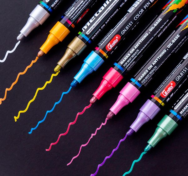 15Pcs Set DIY Metal Water-based Paint Marker Pens Sharpie Gold and Silver 3.0mm Student Supplies Craftwork Pen Art painting
15Pcs Set DIY Metal Water-based Paint Marker Pens Sharpie Gold and Silver 3.0mm Student Supplies Craftwork Pen Art painting