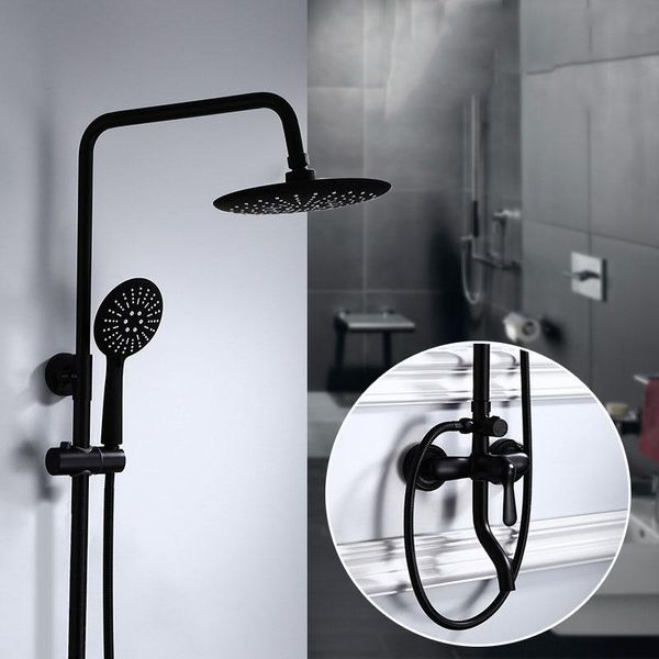 bathroom shower sets single lever bath complete set faucet in wall 8"rainfall black brass with handshower and tub spout
bathroom shower sets single lever bath complete set faucet in wall 8"rainfall black brass with handshower and tub spout