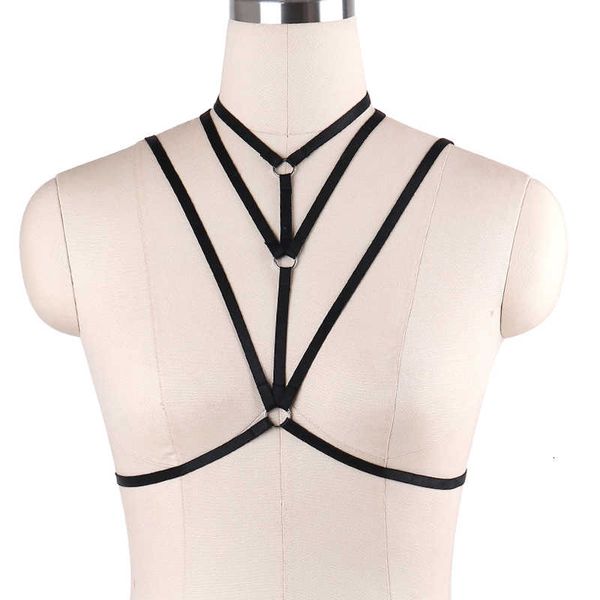 women kooi beha lingerie harnas harajuku bondage body cage bra elastic bands crop fetish goth rave wear, Black;white
women kooi beha lingerie harnas harajuku bondage body cage bra elastic bands crop fetish goth rave wear, Black;white