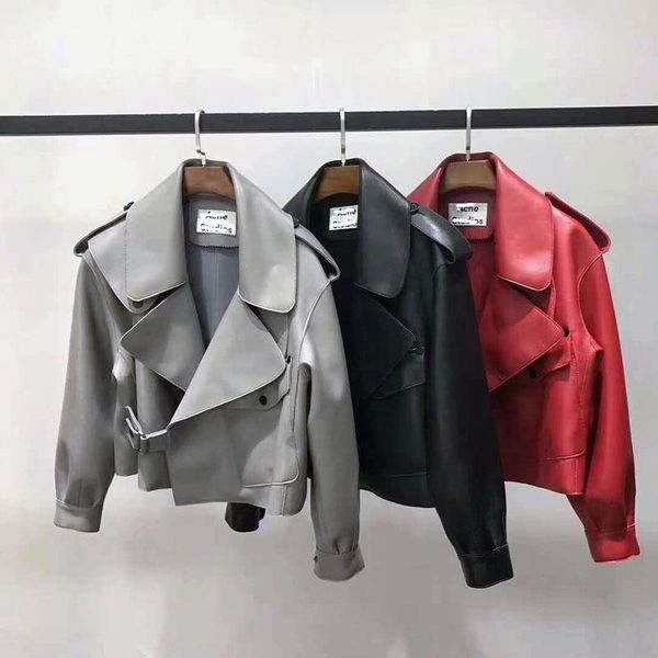 women's leather & faux genuine jacket short oversize silhouette little sheepskin spring autumn large shearling women streetwear y2k, Black
women's leather & faux genuine jacket short oversize silhouette little sheepskin spring autumn large shearling women streetwear y2k, Black