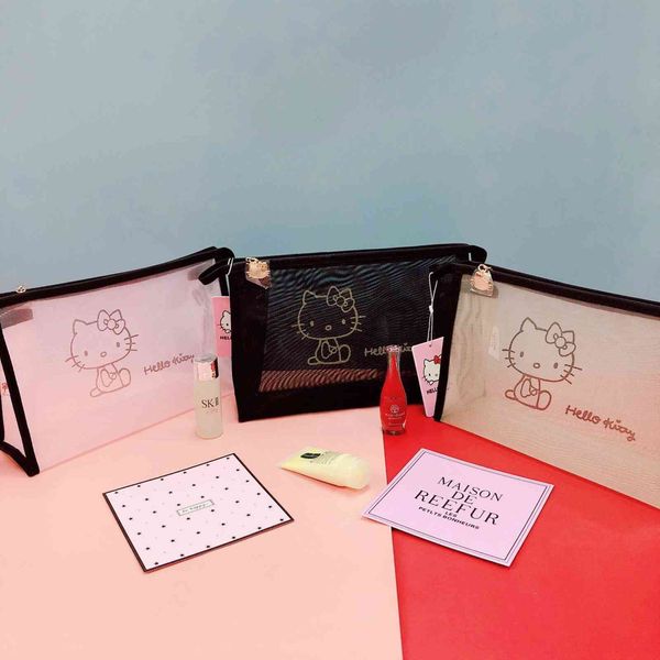 handbag fog flower kt gauze cosmetic bag cat transparent girl heart breathable large capacity square wash, Black;red
handbag fog flower kt gauze cosmetic bag cat transparent girl heart breathable large capacity square wash, Black;red
