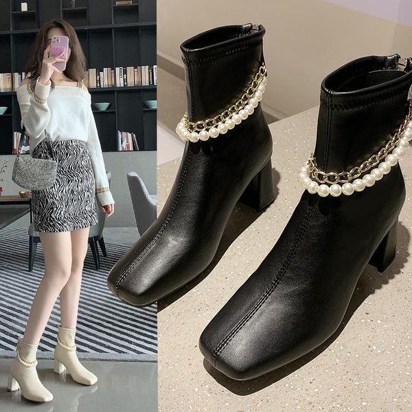 boots pearl chains womens ankle black white chunky heels pumps femmes bottes knee high booties ladies party prom shoes
boots pearl chains womens ankle black white chunky heels pumps femmes bottes knee high booties ladies party prom shoes