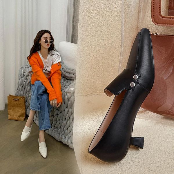 dress shoes 2021 spring and autumn fashion wild mid-heel simple leather square head thin heel shallow mouth single z966, Black
dress shoes 2021 spring and autumn fashion wild mid-heel simple leather square head thin heel shallow mouth single z966, Black