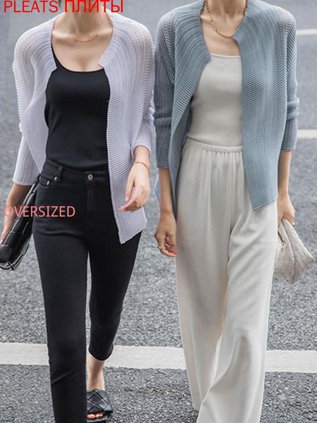 women's blouses & shirts japanese classic pleated design tofu grid multicolor cardigan miyake pleats veste femme ropa de mujer chaqueta, White
women's blouses & shirts japanese classic pleated design tofu grid multicolor cardigan miyake pleats veste femme ropa de mujer chaqueta, White