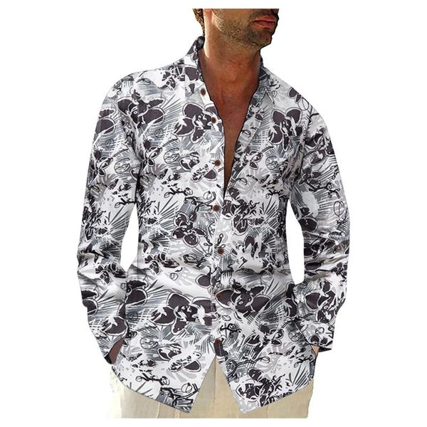 men's casual shirts autumn men flower printed shirt long sleeve turn-down collar streetwear loose mens hawaiian vacation beachwear cami, White;black
men's casual shirts autumn men flower printed shirt long sleeve turn-down collar streetwear loose mens hawaiian vacation beachwear cami, White;black