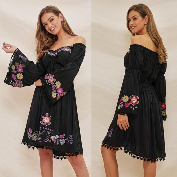 casual dresses boho appeal one word gets beach dress ethical wind embroider inwrought flower mini, Black;gray
casual dresses boho appeal one word gets beach dress ethical wind embroider inwrought flower mini, Black;gray