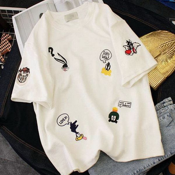 new shirt 2021 summer fashion casual solid color women's t shirts o neck embroidery short sleeves women 4wb9, White
new shirt 2021 summer fashion casual solid color women's t shirts o neck embroidery short sleeves women 4wb9, White