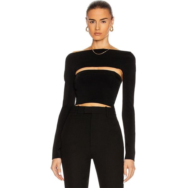 arrival women designer long sleeve black white bandage t-shirts ladies high street celebrity tees 210527
arrival women designer long sleeve black white bandage t-shirts ladies high street celebrity tees 210527