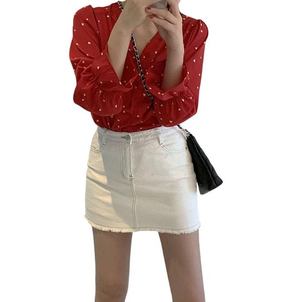 women's blouses & shirts valentine's day heart print blouse clothes 2021 spring fall sweet girl teen long sleeve single breasted v, White
women's blouses & shirts valentine's day heart print blouse clothes 2021 spring fall sweet girl teen long sleeve single breasted v, White