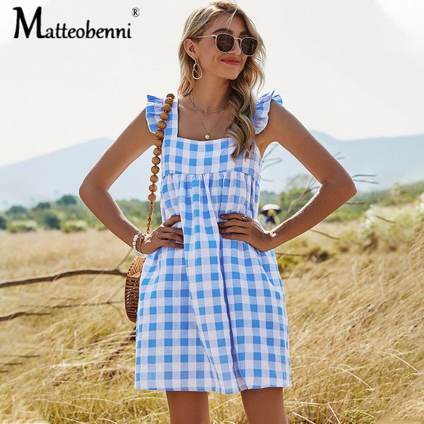 2021 women plaid halter mini new summer beach a-line square collar ruffle sleeveless backless ladies boho casual party vestido 1wel, Black;gray
2021 women plaid halter mini new summer beach a-line square collar ruffle sleeveless backless ladies boho casual party vestido 1wel, Black;gray