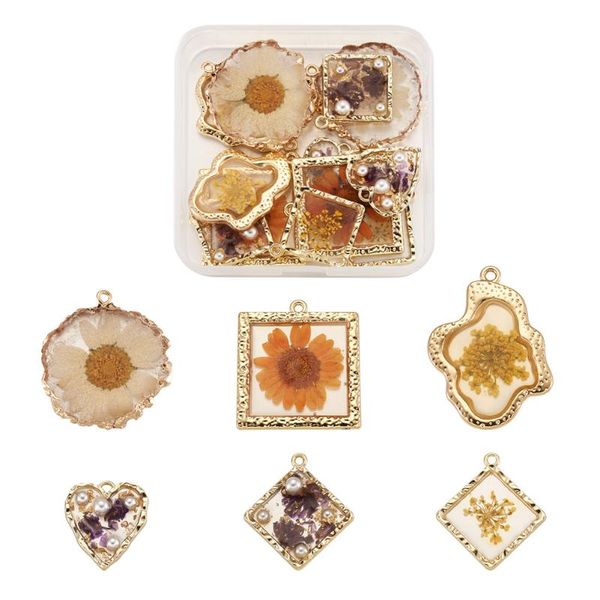 charms 6 style dried flower epoxy resin pendants alloy open back bezel for diy earrings necklaces jewelry making accessories, Bronze;silver
charms 6 style dried flower epoxy resin pendants alloy open back bezel for diy earrings necklaces jewelry making accessories, Bronze;silver