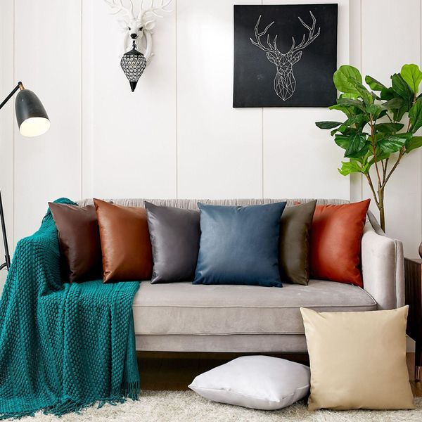 imitation leather sofa cushion cover solid color pillow car case zipper pillowcase brief home decoration
imitation leather sofa cushion cover solid color pillow car case zipper pillowcase brief home decoration