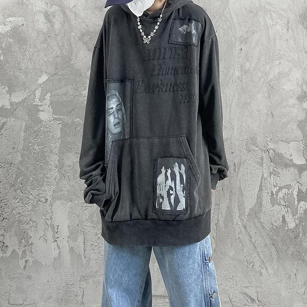 men's hoodies & sweatshirts high street washed old retro portrait print hoodie autumn ins tide brand and women's same hooded top, Black
men's hoodies & sweatshirts high street washed old retro portrait print hoodie autumn ins tide brand and women's same hooded top, Black