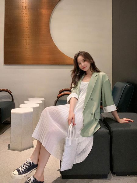 women's suits & blazers small suit jacket for women early autumn thin fashion high-grade temperament korean style loose trend casual, White;black
women's suits & blazers small suit jacket for women early autumn thin fashion high-grade temperament korean style loose trend casual, White;black