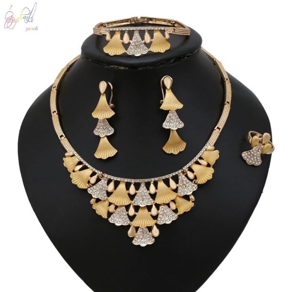earrings & necklace yulaili fashion african jewelry sets crystal rhinestone leafs choker stud bracelet ring ladies accessories, Silver
earrings & necklace yulaili fashion african jewelry sets crystal rhinestone leafs choker stud bracelet ring ladies accessories, Silver