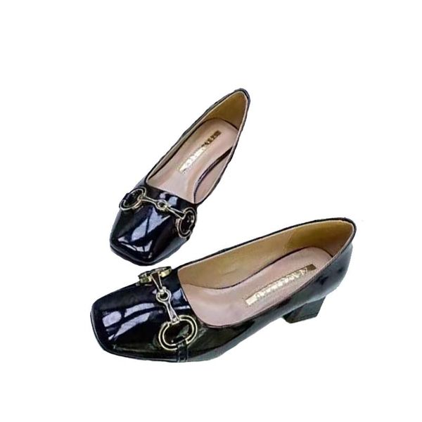 dress shoes patent cowhide leather women square high heel horse-bit metal decoration fashion pumps quality brand for ladies, Black
dress shoes patent cowhide leather women square high heel horse-bit metal decoration fashion pumps quality brand for ladies, Black