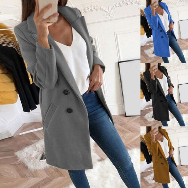 women's wool & blends women coat long sleeve single-breasted autumn winter outerwear lapel solid color chic elegant woolen clothing man, Black
women's wool & blends women coat long sleeve single-breasted autumn winter outerwear lapel solid color chic elegant woolen clothing man, Black