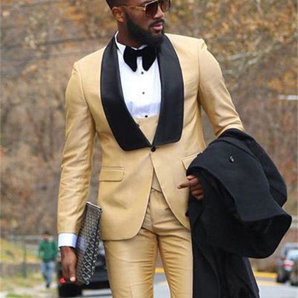 men's suits & blazers personalized for the black gold wedding with lapel slim fit smoking man tuxedo three-piece (jaquette + pants juso, White;black
men's suits & blazers personalized for the black gold wedding with lapel slim fit smoking man tuxedo three-piece (jaquette + pants juso, White;black
