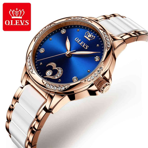 olevs fully automatic ladies watch waterproof ceramic rvs mechanical watches elegant romantic clock, Slivery;brown
olevs fully automatic ladies watch waterproof ceramic rvs mechanical watches elegant romantic clock, Slivery;brown
