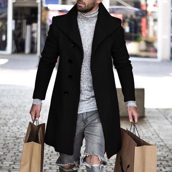 men's trench coats shujin explosive 2021 autumn and winter woolen coat mid-length lapel buttoned men's clothing, Tan;black
men's trench coats shujin explosive 2021 autumn and winter woolen coat mid-length lapel buttoned men's clothing, Tan;black