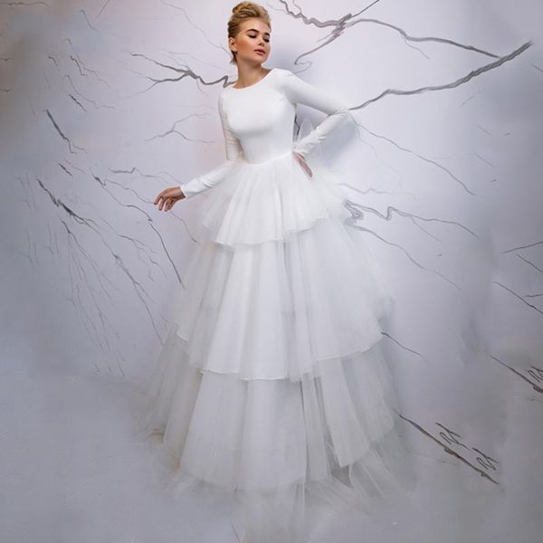 other wedding dresses o-neck tulle dress long sleeve ruched backless tiered court train bow ball bridal gowns 2021 vestido de noiva, White
other wedding dresses o-neck tulle dress long sleeve ruched backless tiered court train bow ball bridal gowns 2021 vestido de noiva, White