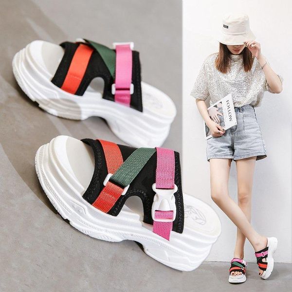sandals 2021 summer flat heel anti slip fashion wear-resistant wear-out color matching beach shoes, Black
sandals 2021 summer flat heel anti slip fashion wear-resistant wear-out color matching beach shoes, Black