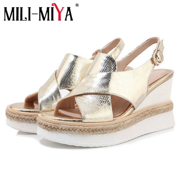 mili-miya fashion wedges women genuine leather sandals buckle strap platform round toe solid color dress party summer shoes, Black
mili-miya fashion wedges women genuine leather sandals buckle strap platform round toe solid color dress party summer shoes, Black