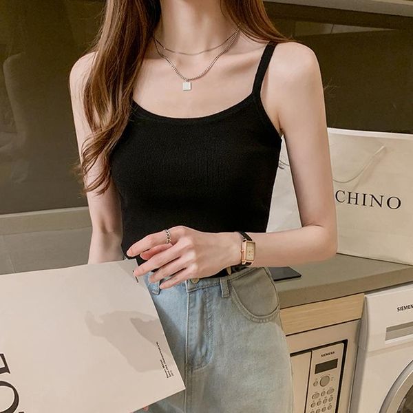 women's tanks & camis 2021 small camisole inside summer knit short black bottoming coat for women outside, White
women's tanks & camis 2021 small camisole inside summer knit short black bottoming coat for women outside, White