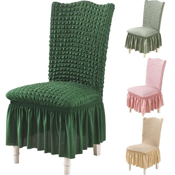 bubble plaid with skirt dining chair cover elastic chair slipcover stretch covers for wedding banquet party seat cover
bubble plaid with skirt dining chair cover elastic chair slipcover stretch covers for wedding banquet party seat cover