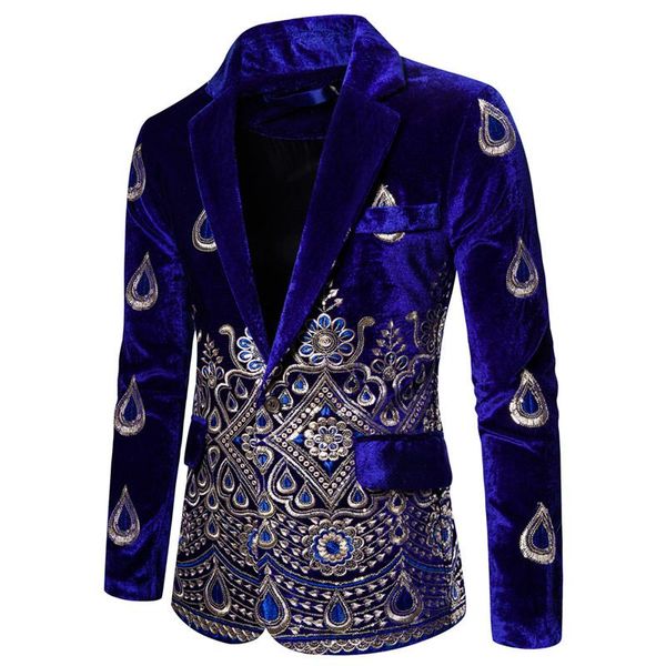 men's suits & blazers luxury blazer costume stage jacket suit male velvet gold thread embroidered dress for men, White;black
men's suits & blazers luxury blazer costume stage jacket suit male velvet gold thread embroidered dress for men, White;black
