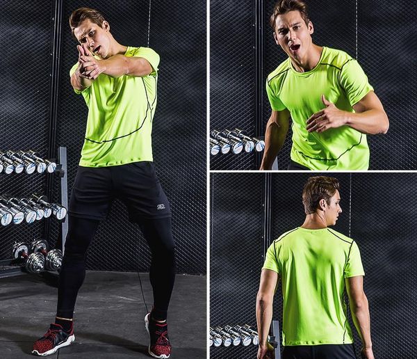 2019 fitness clothes short-sleeved elastic tights speed dry t-shirt running clothing field sports short green custom any color and size, White;black
2019 fitness clothes short-sleeved elastic tights speed dry t-shirt running clothing field sports short green custom any color and size, White;black
