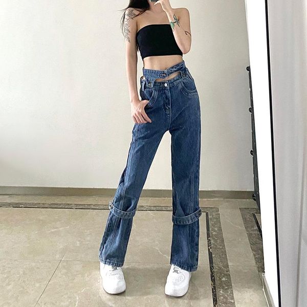 women's jeans design sense of double trousers waist straight leggings were thin washed street 2021 autumn girl, Blue
women's jeans design sense of double trousers waist straight leggings were thin washed street 2021 autumn girl, Blue